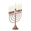 Vintiquewise Modern Solid Metal Judaica Hanukkah Menorah 9 Branched Candelabra, Copper Small QI004119.BR.S